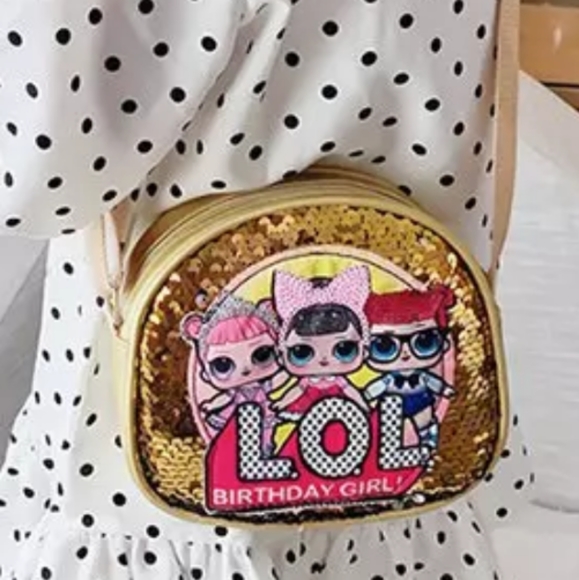 Girl (Gold) Sequins Crossbody Purse - Picture 2 of 2